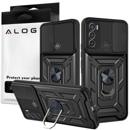 Etui z osłoną aparatu Alogy Camshield Stand Ring do Motorola Moto G50 czarne