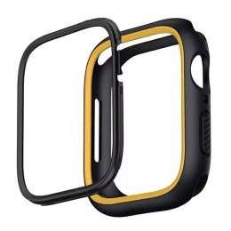 Etui ochronne UNIQ Moduo do Apple Watch Series 4/5/6/7/8/SE 44/45mm czarny-musztardowy/midnight-mustard