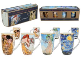 Kpl. 4 kubków - G. Klimt, A. Mucha, C. Monet, V. van Gogh (CARMANI)