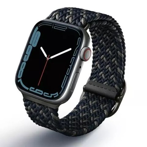 Pasek UNIQ Aspen do Apple Watch 44/42/45mm Series 4/5/6/7/8/SE/SE2 Braided DE niebieski/obsidian blue