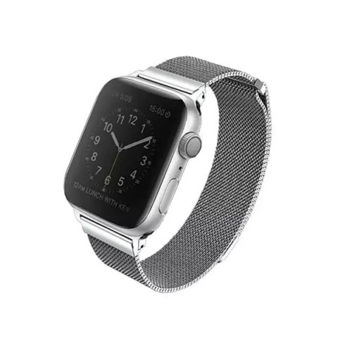 Pasek UNIQ Dante Apple Watch Series 4/5/6/7/8/SE/SE2 42/44/45mm Stainless Steel srebrny/sterling silver