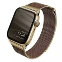 Pasek UNIQ Dante Apple Watch Series 4/5/6/7/8/SE/SE2 42/44/45mm Stainless Steel złoty/carmel gold