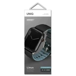 Pasek UNIQ Linus Apple Watch Series 4/5/6/7/8/SE/SE2/Ultra 42/44/45mm Airosoft Silicone czarny/midnight black